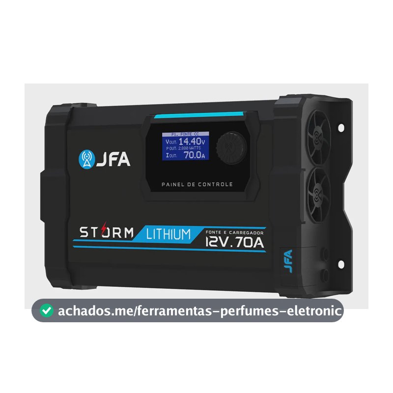 Fonte Carregador 70a Storm Lithium Jfa Bivolt Bateria lithium Som Automotivo