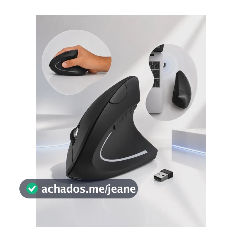 Mouse Vertical Ergonômico Recarregável Sem Fio Bluetooth Led Usb 2.4g 1600 Dpi Silencioso Portátil