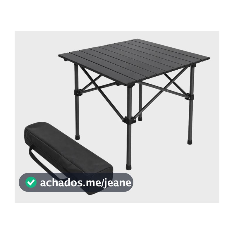 Mesa Portátil Azuza Dobrável Portátil Compacta Resistente Preto