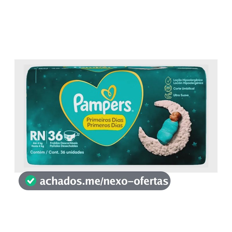 Fraldas Pampers Descartáveis Premium Care Com 36 Unidades Tamanho Rn Sem Gênero