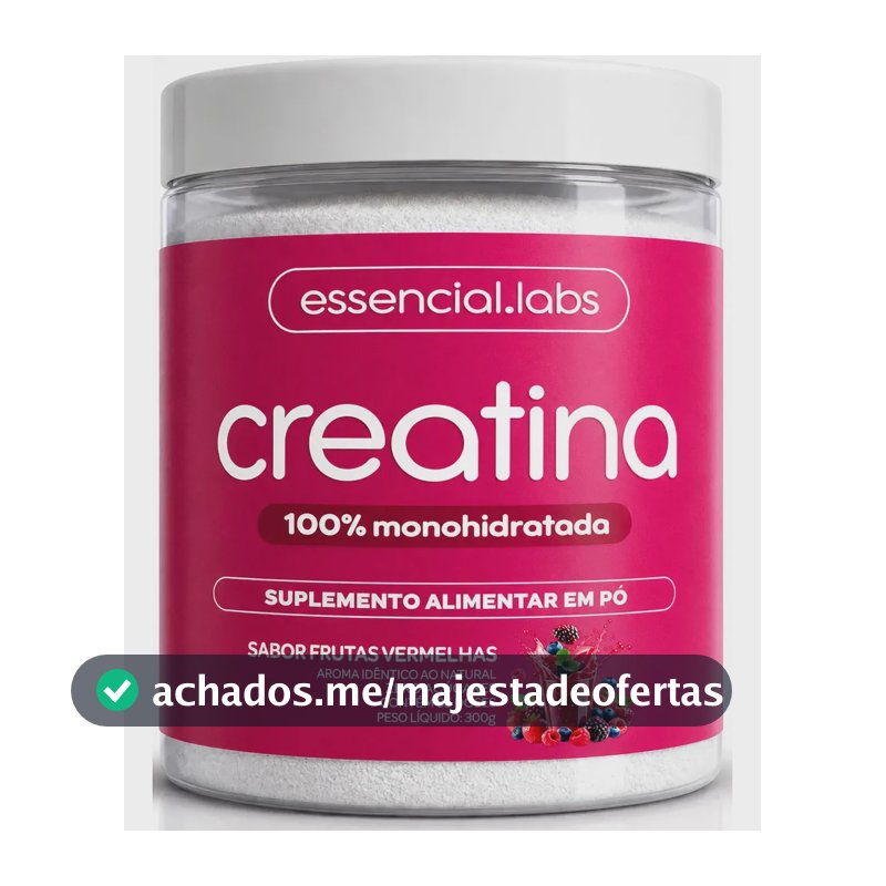 CREATINA MONOHIDRATADA 100% Pura - Sabor Frutas Vermelhas - 300g