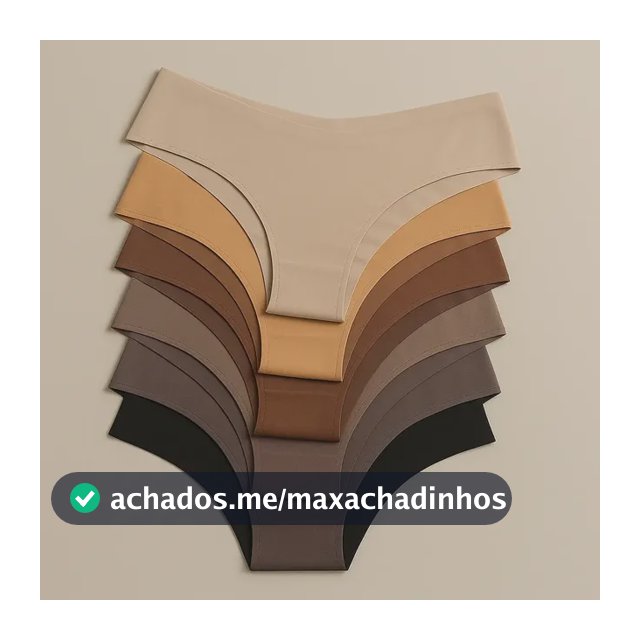 Kit 5 Calcinha Tanga Feminina Sem Costura Poliamida Cós Alto
