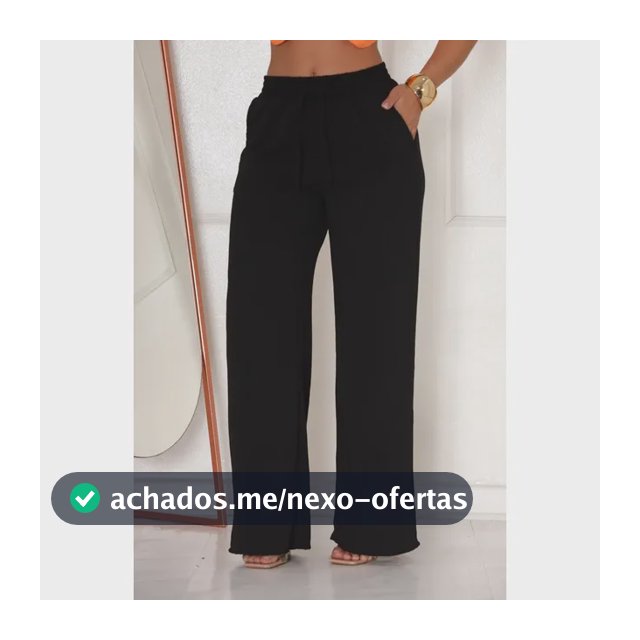 Calça Pantalona Wide Leg Duna Elastico Na Cintura/gestante