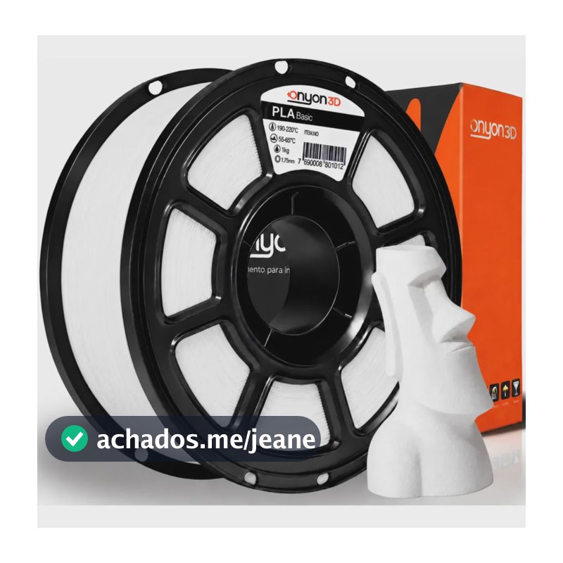 Filamento Pla Impressão 3d High Speed 1kg Onyon3d 1.75mm Ful Branco Porcelana