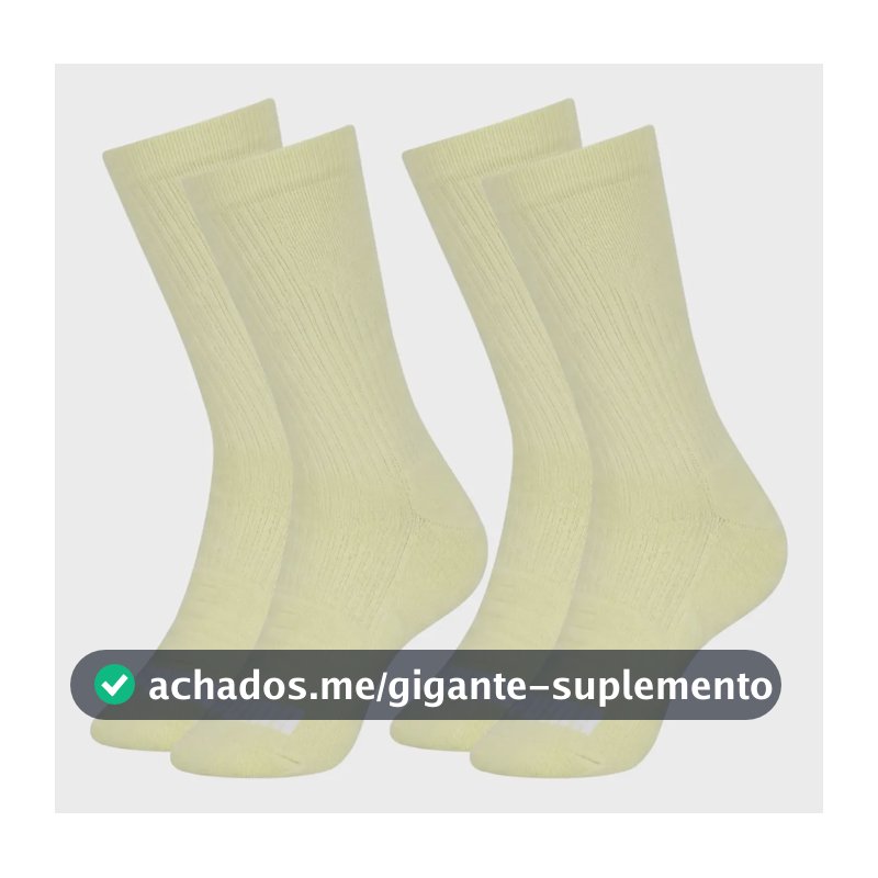 Kit 2 Pares Meia Puma Feminina Corrida Poliamida Esportiva 2 Amarelo Lima 34-39