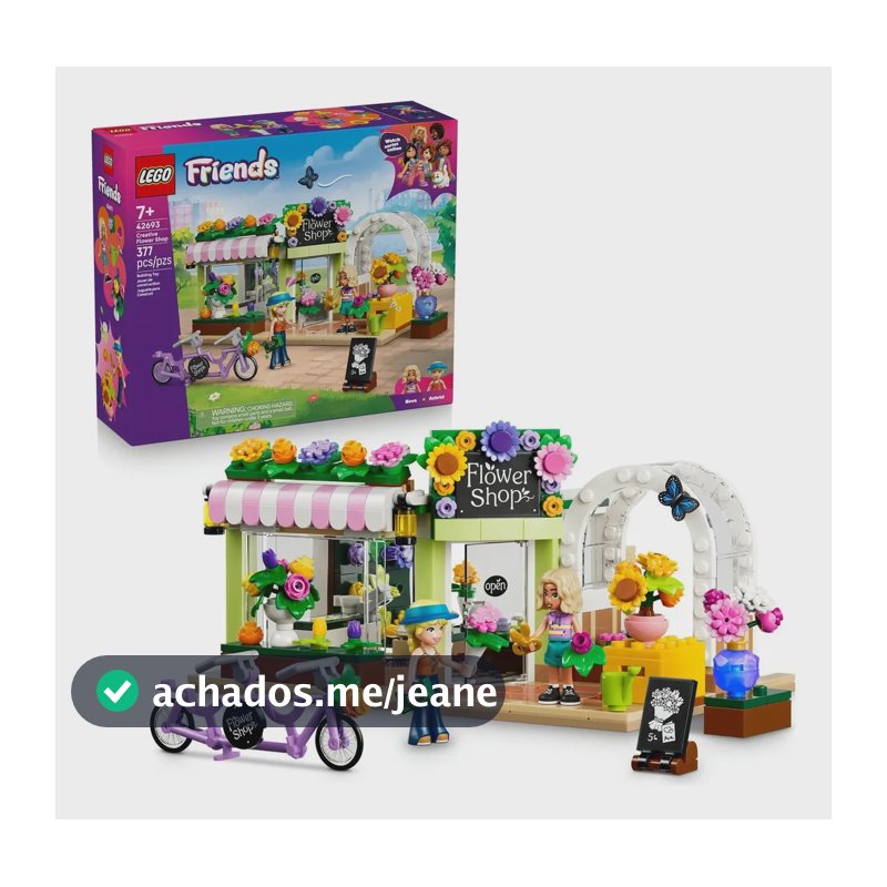 LEGO Friends Floricultura Criativa 42693; Conjunto de construção de loja; Brinquedo criativo para crianças; Ideia de presente para meninas e meninos; 7+