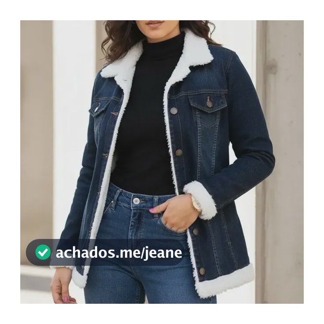 Jaqueta Jeans Alongada Grossa Forrada Pelinho Pele Pêlo Luxo