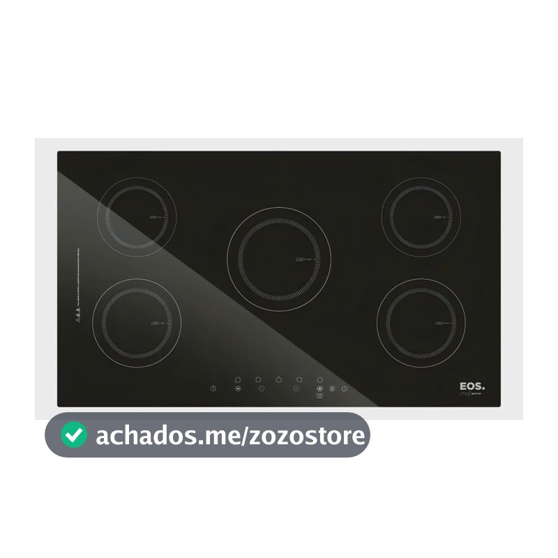 Cooktop de Indução Cinco Bocas EOS 90cm Preto 9500W ECI05EP