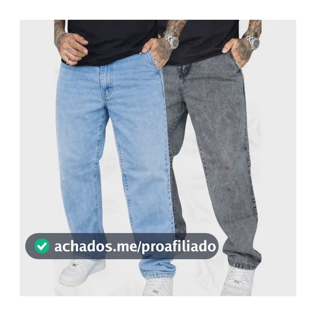 Kit 2 Calças Jeans Masculina Reta Balão Skate Streetwear