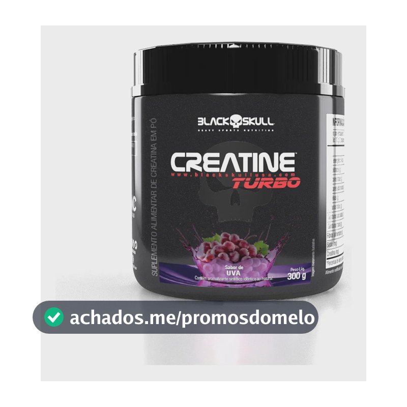 Creatine Turbo sabor uva em pote de 300G Suplemento em pó Black Skull Caveira Preta Turbo