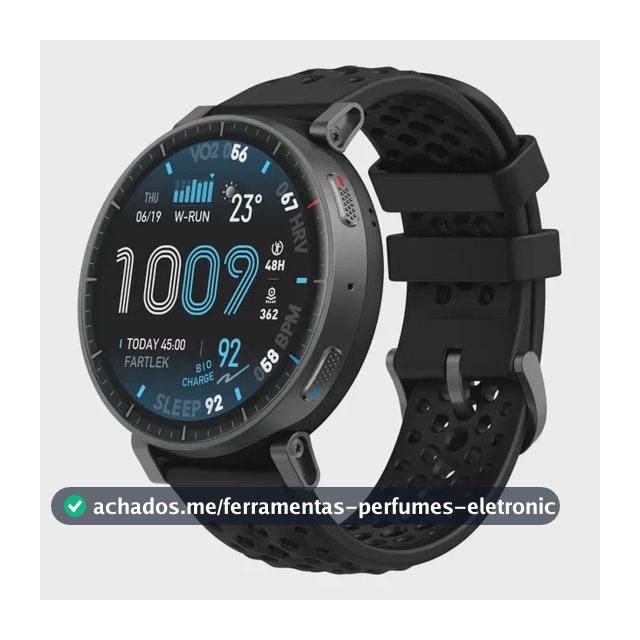 Relógio Inteligente Amazfit Active Max Amoled 1,75 Gps 5atm Preto Milanês Cinza