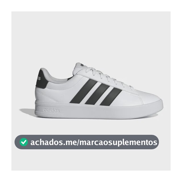 Tênis Masculino Grand Court 3.0 adidas Ftwwht/cblack/ftwwht Liso 40 Br