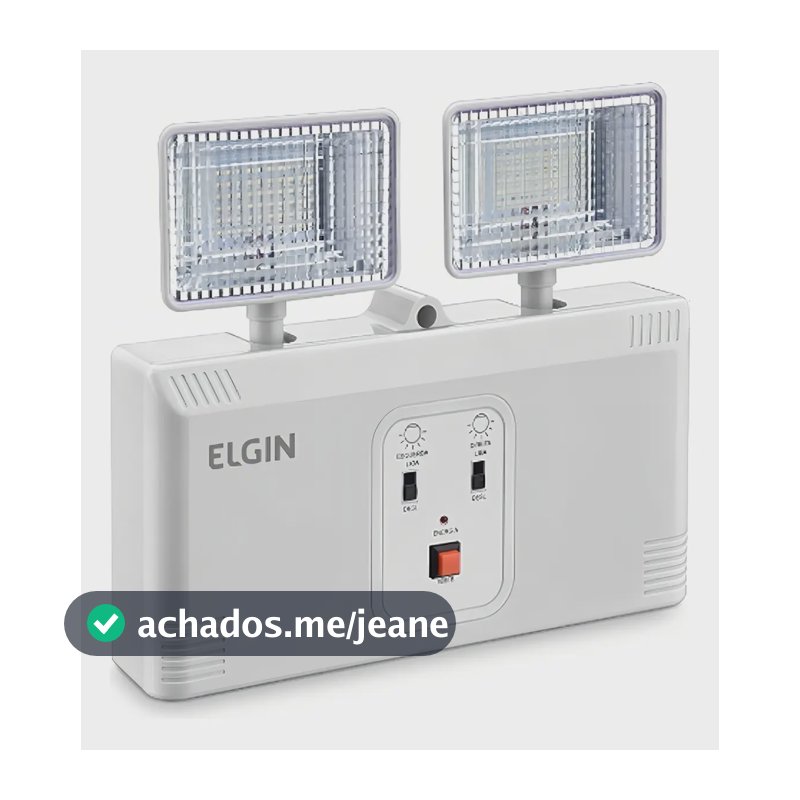 Luminária De Emergência 2200 Lumens Led 22w Power Line Elgin Cor Branco
