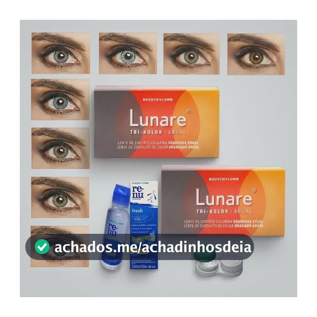 Lente De Contato Colorida Lunare Anual- Sem Grau + Renu 60