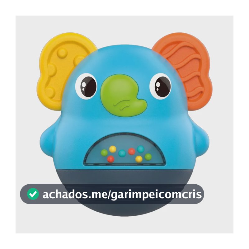 Brinquedo Interativo Bebê Chocalho Sensorial Educativo João Bobo Roly Poly Maxi Baby - AZUL