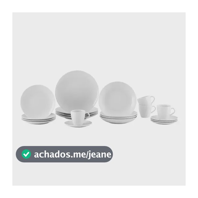Jogo De Jantar Tramontina Porcelana Silvia 20 Peças Branco Lisa