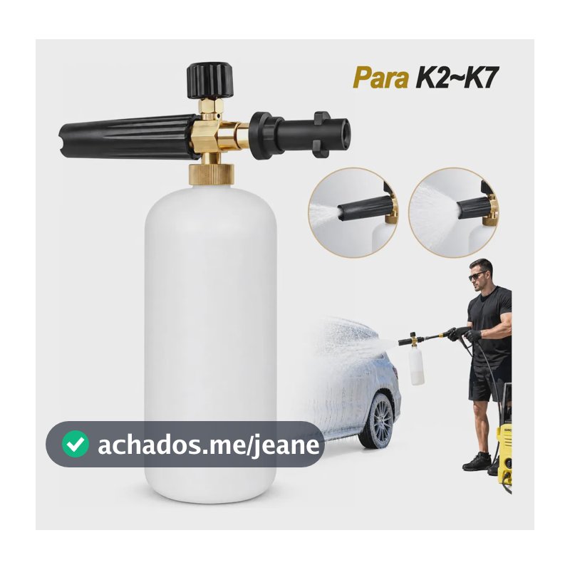 Snow Foam Canhão de Espuma para Karcher K2 K3 K4 K5 K6 K7 Lavadora de Alta Pressão Aplicador de Espuma com Engate Rapido 1L