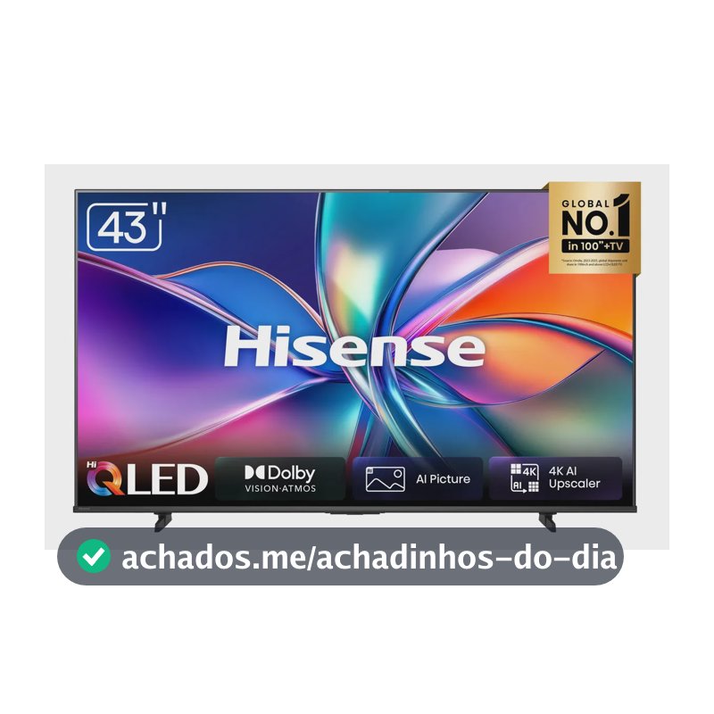 Smart Tv Hisense Hi-qled 4k 43 Polegadas, Dolby Gaming E Compatibilidade Alexa- 43q6qvv