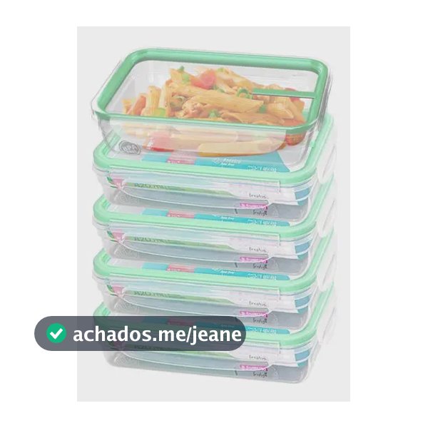Jogo De Potes Herméticos De Plástico 5pç 820ml Verde Sanremo