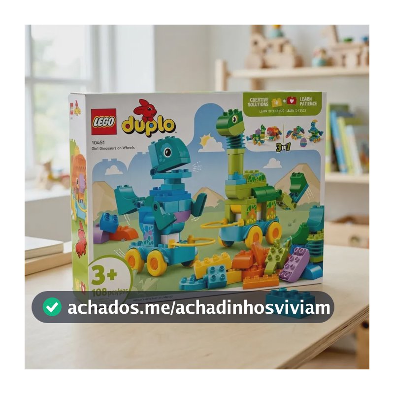Lego® Duplo® Town Dinossauros 3em1 Sobre Rodas 10451