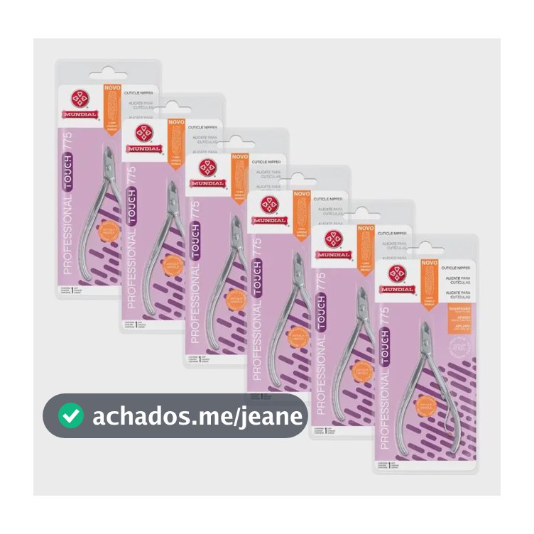 Kit 6 Alicates Cutícula 775 Professional Touch Inox Mundial