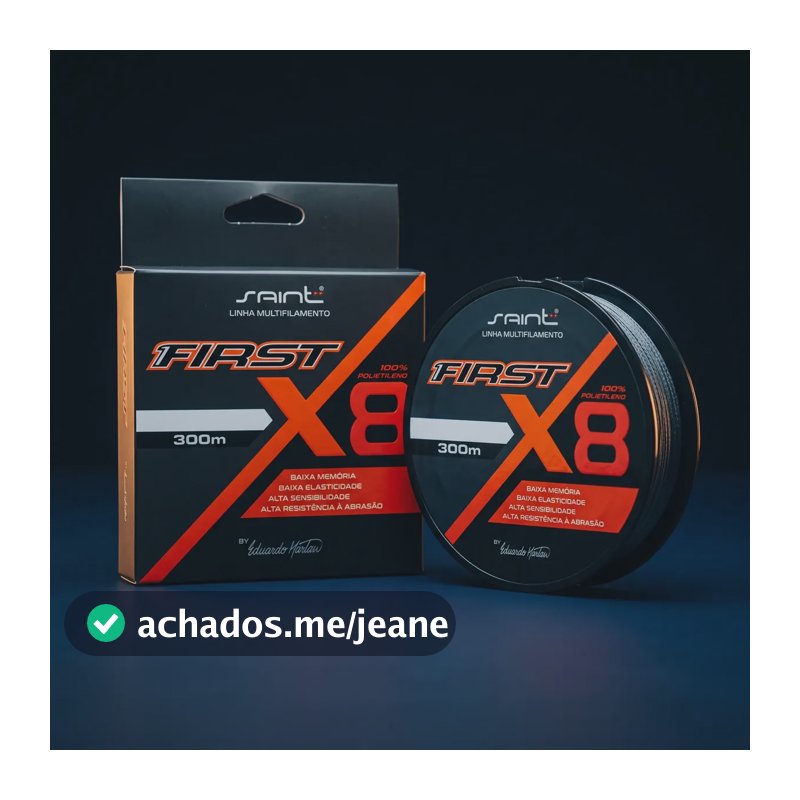 Linha Pesca Multifilamento Saint First 8 Fio 300m Lançamento Cinza 0,28mm
