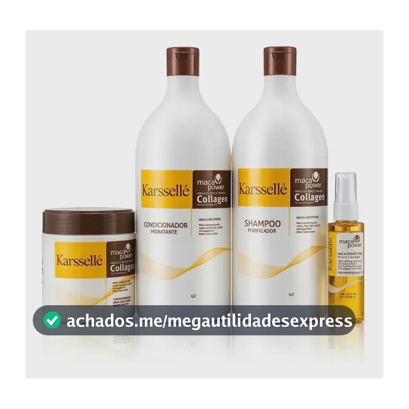 Kit Completo Karssellé Mascara + Shampoo + Condicionador + Óleo