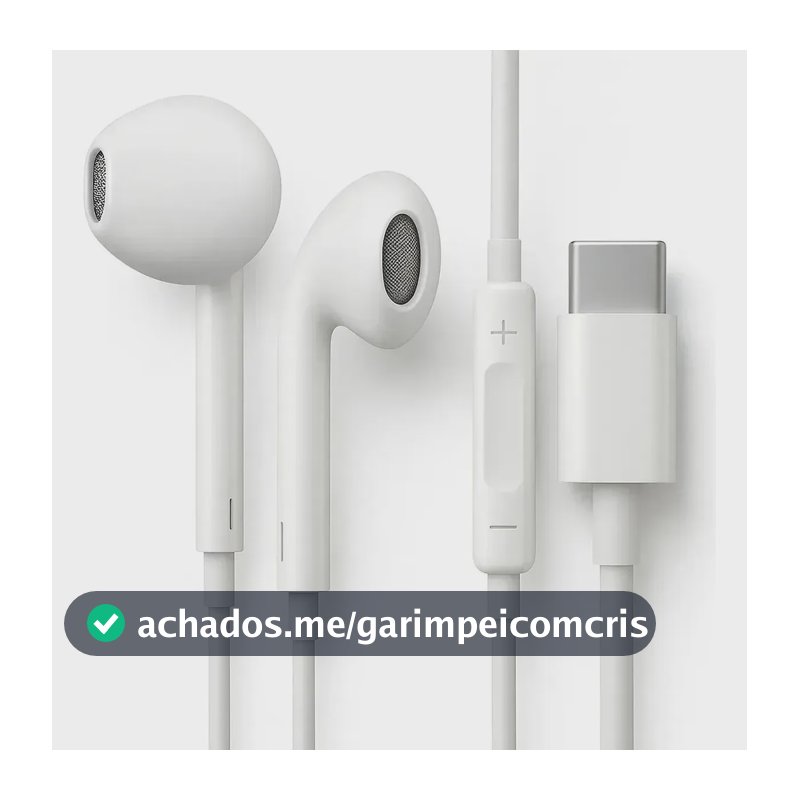 Fones De Ouvido Usb-c Tipo C Com Microfone Integrado Som Estéreo Alta Qualidade Controle Chamadas Compatível Com iPhone 15 16 17 18 Android Samsung Xiaomi Motorola PLUG & PLAY Premium Eletric Teck