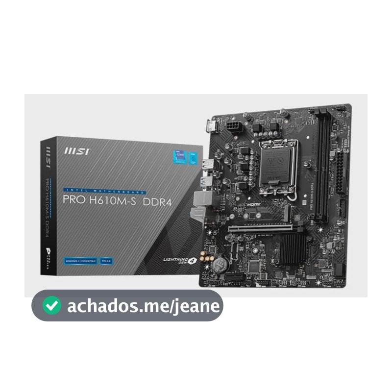 Placa-mãe Intel Nnet MSI Pro H610m-s DDR4 Socket 1700