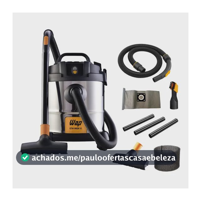 Aspirador De Pó E Água Wap Gtw Inox 12 1400w 127v Q11 Aço Inoxidável/preto/amarelo 127v