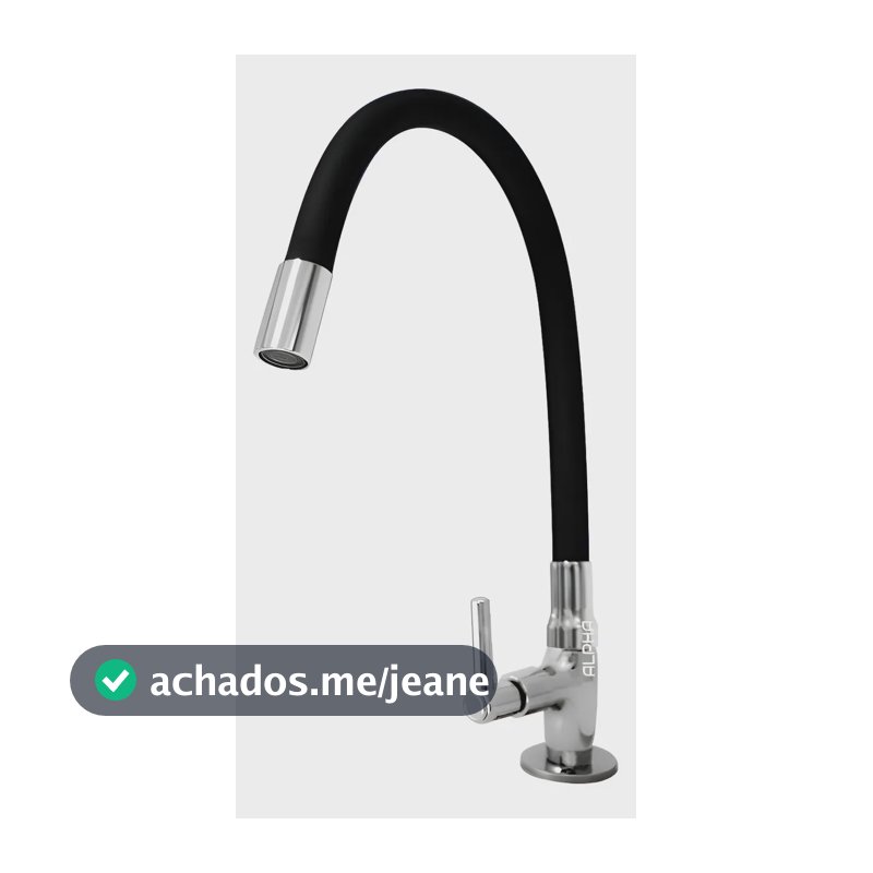 Torneira Tubo Flexível Bancada Cozinha Color Preta Luxo Cor Preto Alpha Hidrometais Torneira C65