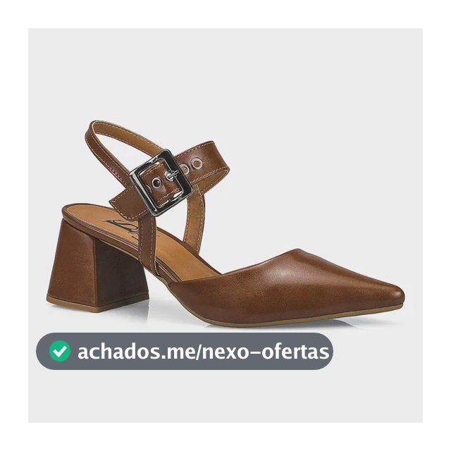 Scarpin Feminino Bico Fino Salto Bloco Com Fivela 18400