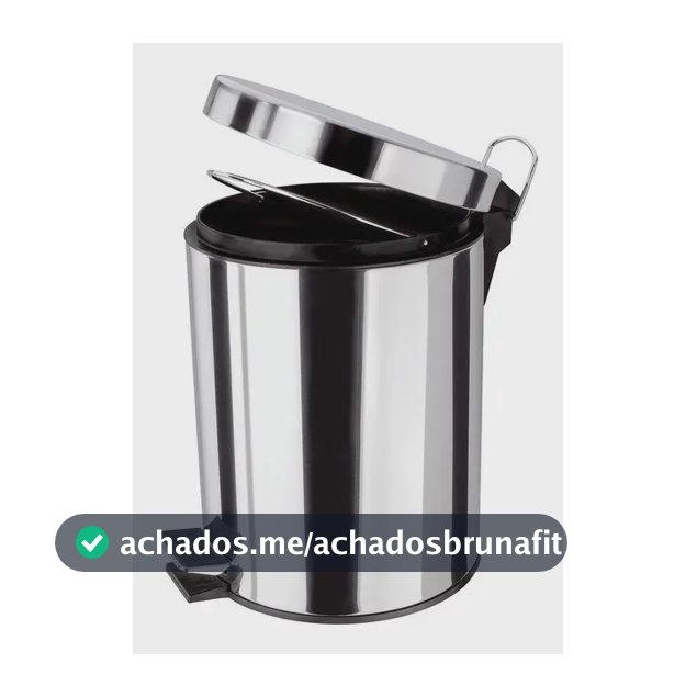 Lixeira Inox 5L Pedal Sem Contato Higiênico, Prático, Para Cozinha ou Banheiro