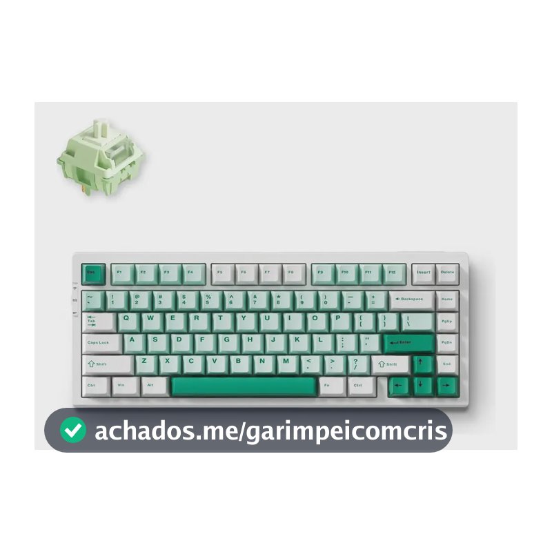Teclado Mecânico Sem Fio Mchose G75 Pro Tripla Conexão Rgb Verde-claro Português Brasil