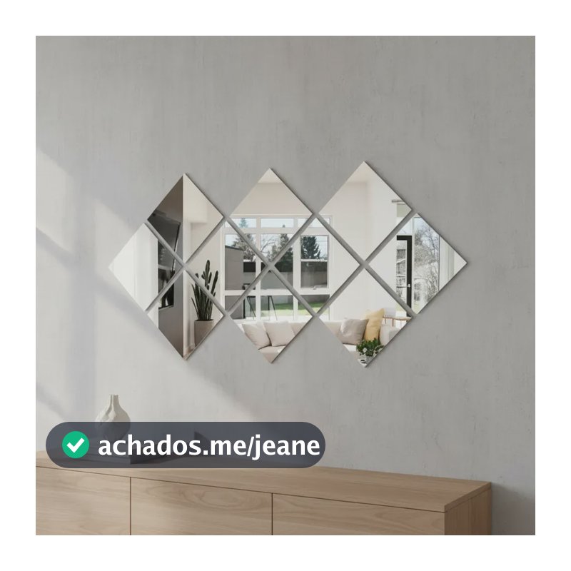 Espelho Grande Decorativo Kit 10 Peças Para Sala Quarto Hall 30cm-10pc