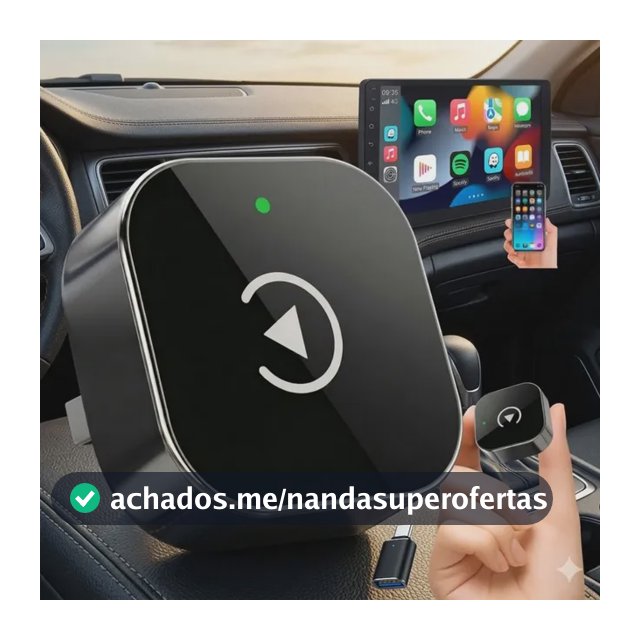 Carplay Adaptador Sem Fio Car Play Android Auto 2 Em 1 Usb