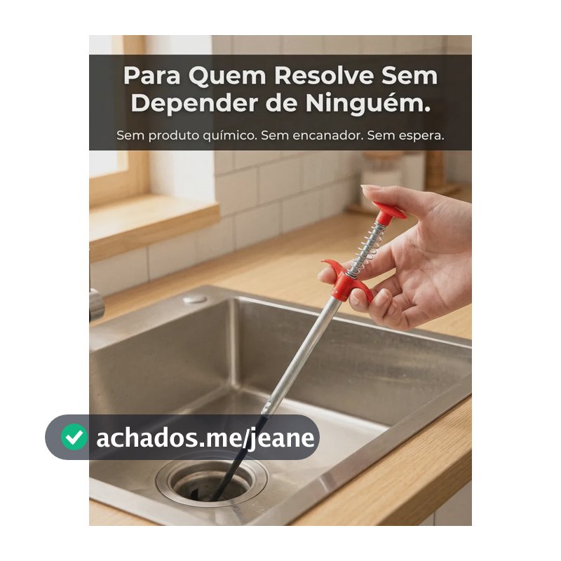 Desentupidor Cano Cozinha Pia Ralo Vaso Cabo Pegador de Objetos Garra Flexível 95cm DOR BLOCK