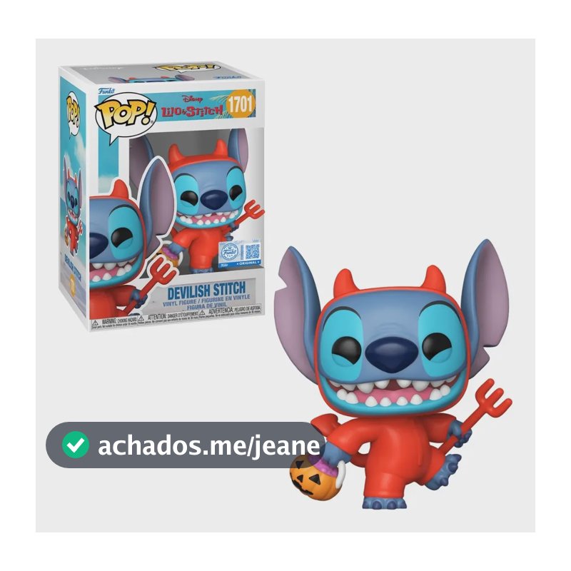 Boneco Funko Pop! Exclusivo Disney Stitch Travesso Com Chase
