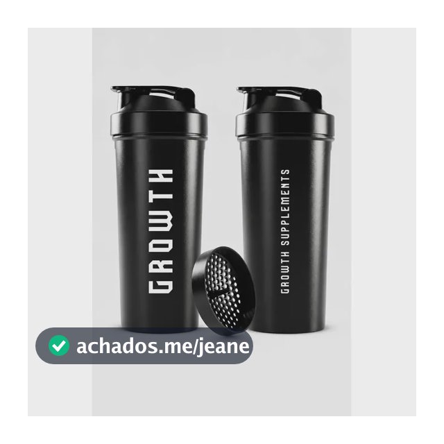Coqueteleira Shaker Academia 600ml Growth Supplements Preto