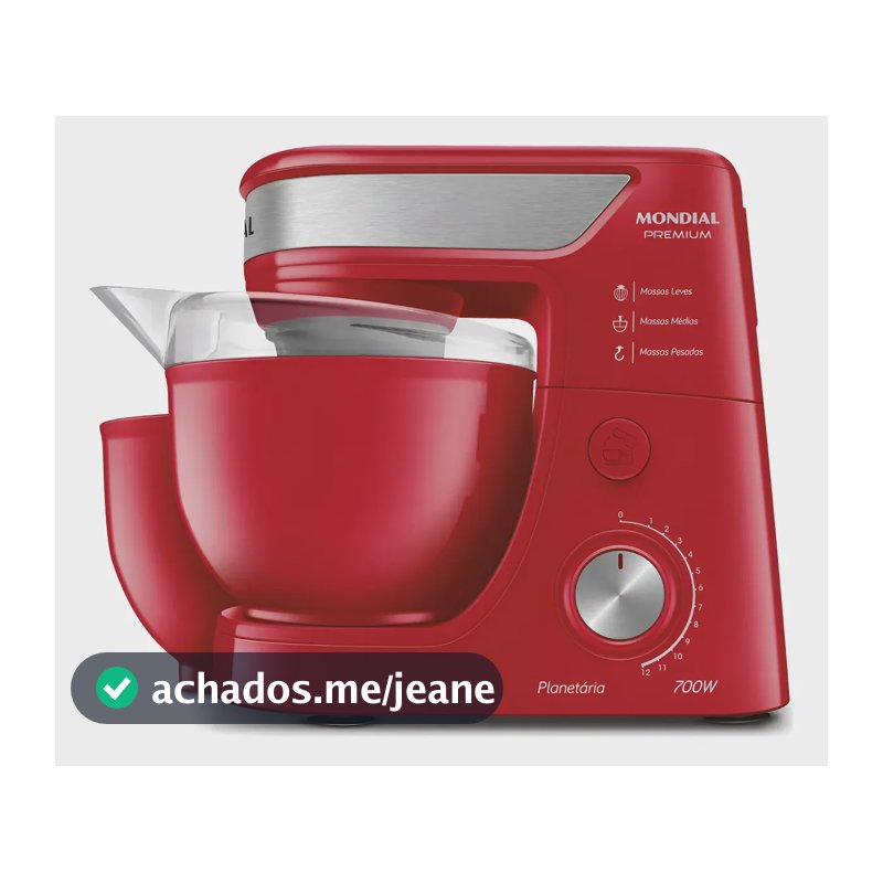 Batedeira Planetária Mondial 700w 127v Vermelha Bp-01p Vermelho 127v 60 Hz