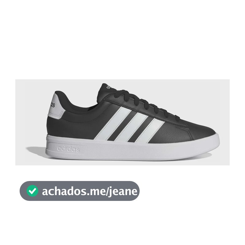Tênis Masculino Grand Court 3.0 adidas Cblack/ftwwht/ftwwht Liso 41 Br