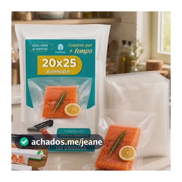 100 Sacos  20x25 Embalagem Ranhuras Gofrada Seladora A Vácuo
