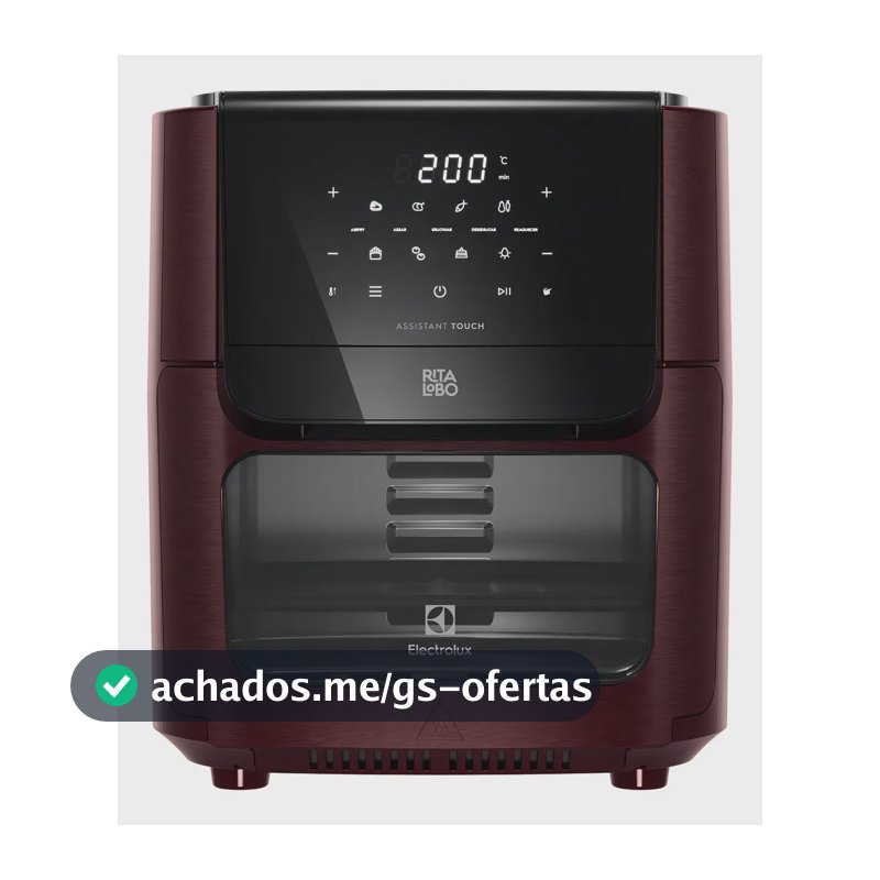 Fritadeira Air Fryer Oven Electrolux por Rita Lobo 12L Digital Vermelha Escura Experience 1700W EAF86