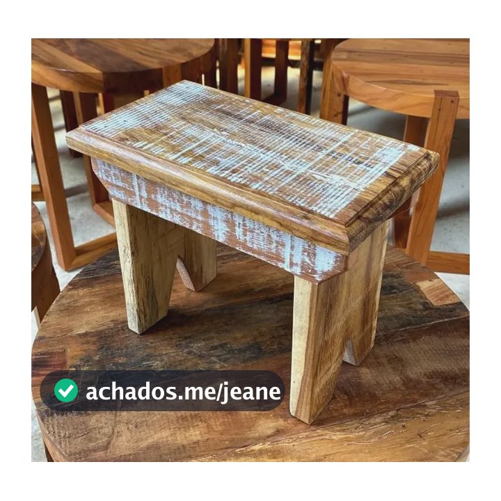 Banquinho Baixo Artesanal Madeira Rustico Pronta Entrega