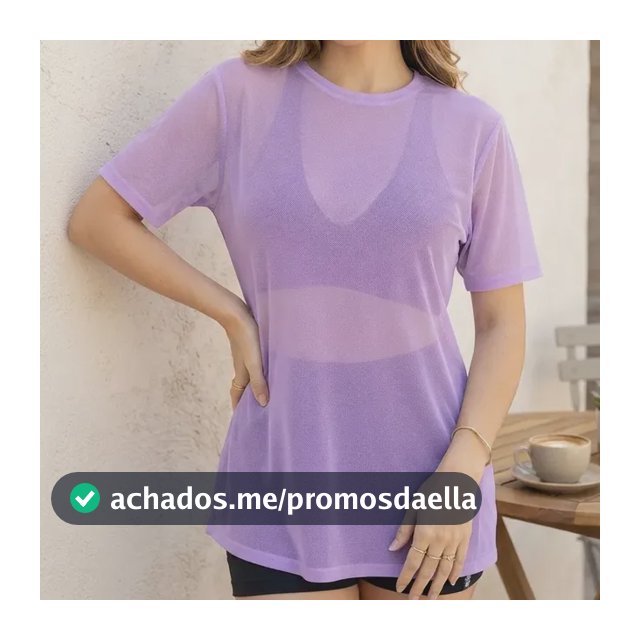 Blusa Fitness Com Transparência Em Tule Esportiva