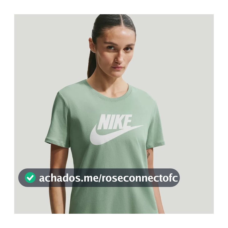 Camiseta Nike Sportswear Essentials Feminina Verde Claro/branco Pp