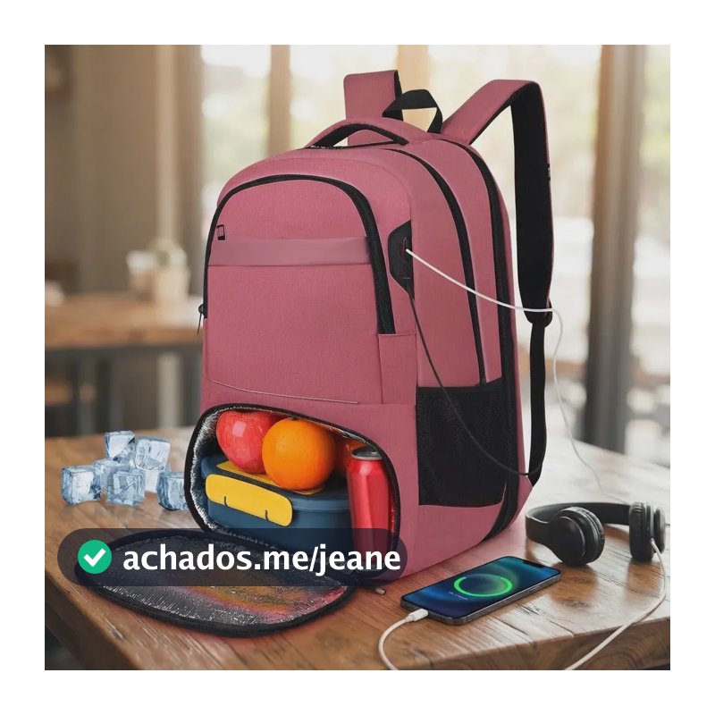 Mochila Urbana Antifurto NTESX Impermeável Reforçada Com Compartimento Térmico para Notebook de 17.3" e USB