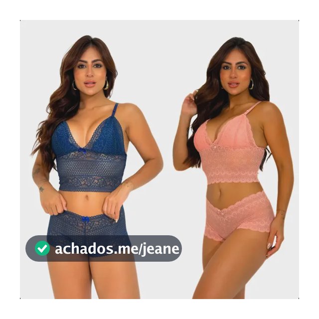 Kit 2 Conjunto Lingerie Renda Sensual Sexy Espera Marido