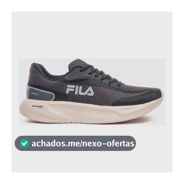 Tênis Fila Masculino Spry Esportivo Treino Corrida Academia Preto/grafite/cinza Mesh 39