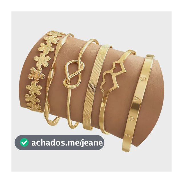 Conjunto De 6 Pulseiras Femininas Banhadas A Ouro 18k Luxo Dourado